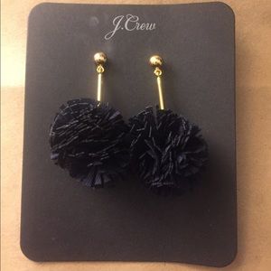 NWT Navy Pom Pom J Crew Earrings